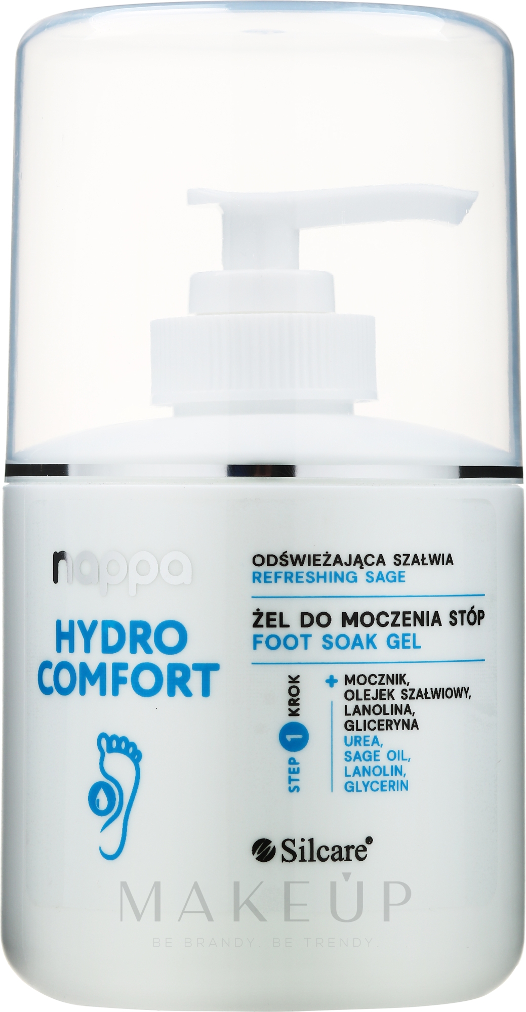 Erfrischendes Fußgel mit Lanolin und Urea - Silcare Nappa Refreshing Foot Soak Gel Lanolin & Urea — Bild 250 ml