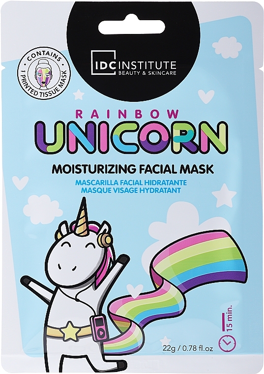 Feuchtigkeitsspendende Gesichtsmaske - IDC Institute Rainbow Unicorn Moisturizing Facial Mask — Bild N1