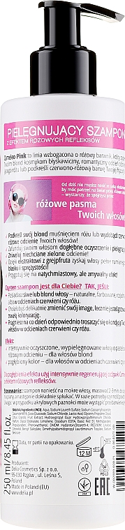 Rosafarbenes Shampoo für blondes, aufgehelltes Haar - Delia Cosmetics Cameleo Pink Shampoo — Foto N2