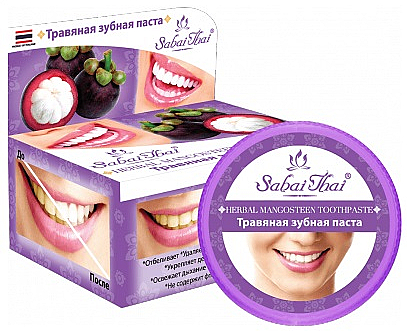 Fluoridfreie natürliche und aufhellende Zahnpasta mit Mangostan-Extrakt - Sabai Thai Herbal Mangosteen Toothpaste — Foto N1
