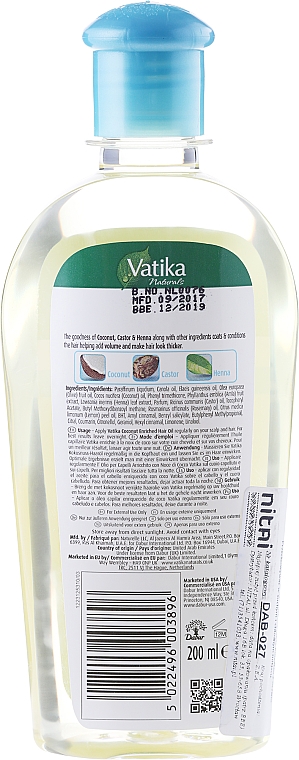 Haaröl mit Kokosnuss - Dabur Vatika Enriched Coconut Hair Oil — Bild N2