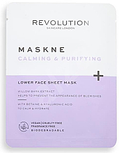 Düfte, Parfümerie und Kosmetik Beruhigende Tuchmaske für das Gesicht mit Betain und Hyaluronsäure - Revolution Skincare Maskcare Maskne Calming & Purifying Lower Face Sheet Mask