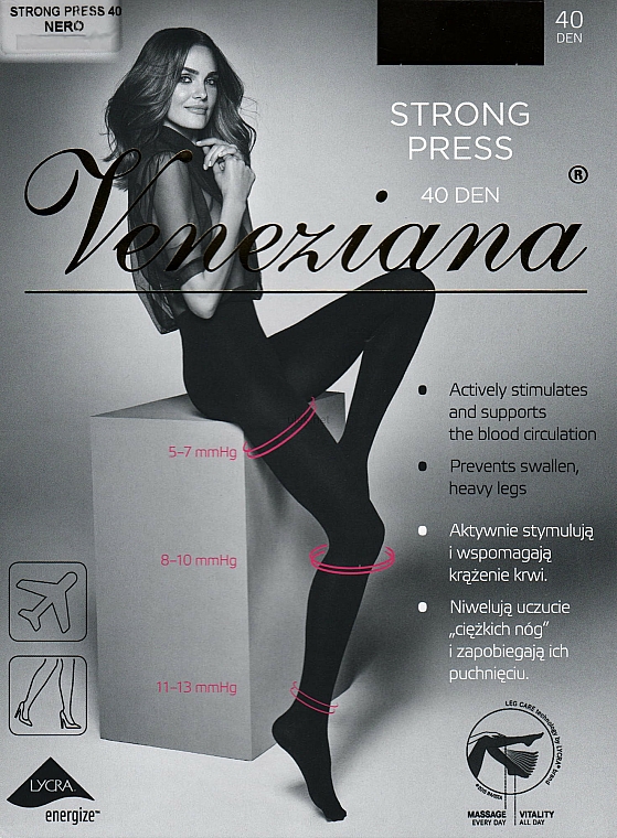 Strumpfhose für Damen Strong press 40 Den nero - Veneziana — Bild N1