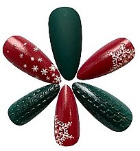 Künstliche Nägel mit Weihnachtsdesign rot, grün - Deni Carte — Bild N2
