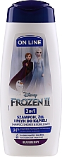 Düfte, Parfümerie und Kosmetik 3in1 Shampoo, Dusch- und Badeschaum mit Blaubeerduft - On Line Kids Disney Frozen
