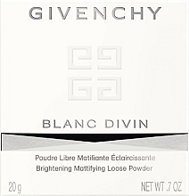 Düfte, Parfümerie und Kosmetik Gesichtspuder - Givenchy Blanc Divin Brightening Mattifying Loose Powder
