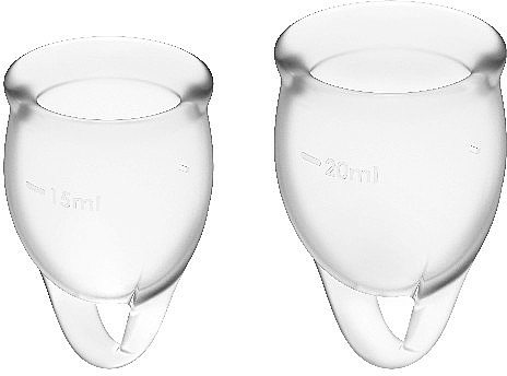 Menstruationstasse transparent 2 St. - Satisfyer Feel Confident Menstrual Cups Transparent — Bild N1