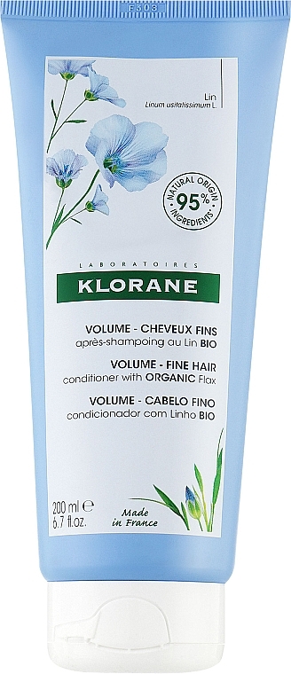 Conditioner mit Bio-Flachs für mehr Volumen - Klorane Volume -Fine Hair with Organic Flax — Bild N1