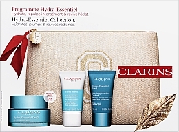 Gesichtspflegeset - Clarins Hydra-Essentiel Collection (Gesichtscreme 50ml + Creme-Peeling 15ml + Creme 15ml + Kosmetiktasche 1 St.) — Bild N2