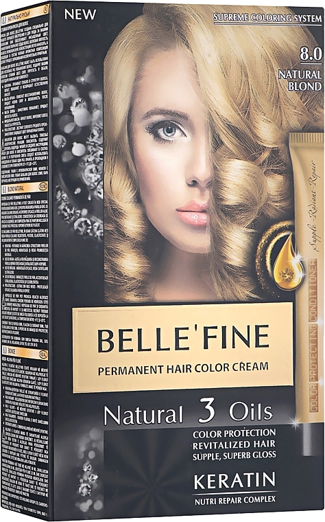 Haarfärbecreme - Belle’Fine Natural 3 Oils Permanent Hair Color Cream — Bild N1