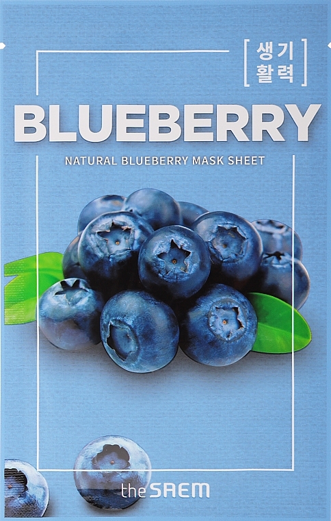 Tuchmaske für das Gesicht mit Blaubeerextrakt - The Saem Natural Mask Sheet Blueberry — Bild N1