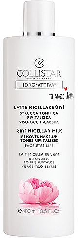 3in1 Mizellenmilch für Gesicht, Augen und Lippen - Collistar Idro Attiva Latte Micellare 3 in 1