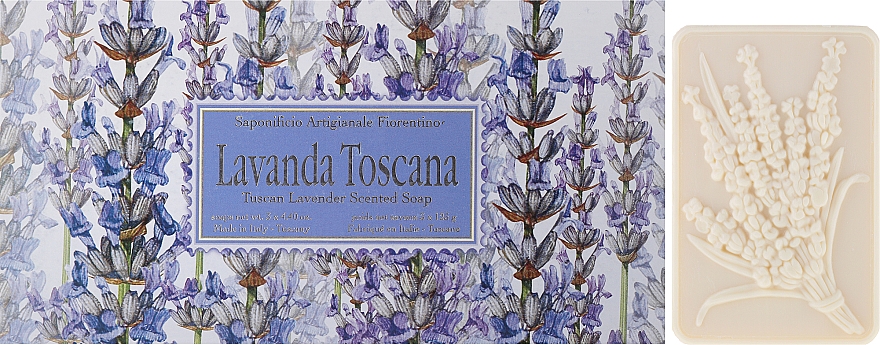 Naturseifen-Geschenkset - Saponificio Artigianale Fiorentino Lavender Toscana (3x125g) — Bild N1