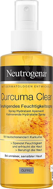 Beruhigendes feuchtigkeitsspendendes und erfrischendes Gesichtsspray mit Kurkuma - Neutrogena Curcuma Clear Toning Mist — Bild N1