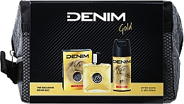 Düfte, Parfümerie und Kosmetik Denim Gold - Duftset (After Shave/100 ml + Deo Spray/150 ml + Kosmetiktasche)