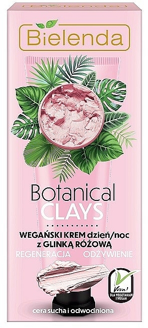 Regenerierende Gesichtscreme mit rosa Ton - Bielenda Botanical Clays Vegan Day Night Cream Pink Clay — Bild N1