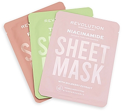 Gesichtspflegeset - Revolution Skincare Oily Skin Biodegradable Sheet Mask (Tuchmaske 3 St.) — Bild N1