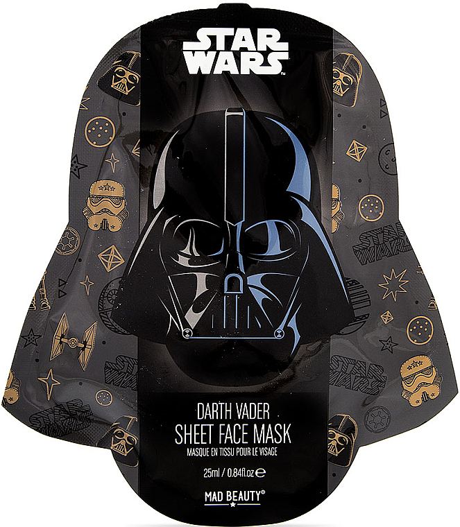 Reinigende und antioxidative Tuchmaske für das Gesicht mit Schwarztee-Extrakt Star Wars Darth Vader - Mad Beauty Darth Vader Face Mask — Bild N1