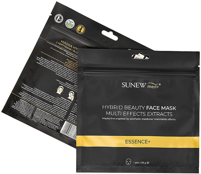 Hybrid-Tuchmaske für das Gesicht mit Peptiden und Schneckenschleim - SunewMed+ Essence Hybrid Beauty Face Mask — Bild N2