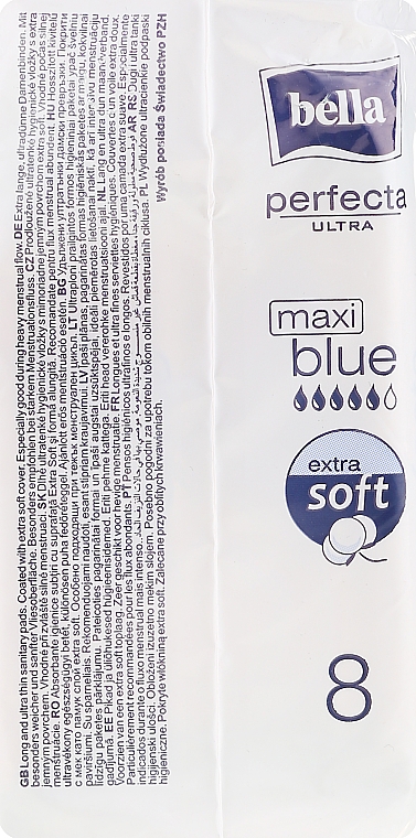 Damenbinden Perfecta Blue Maxi Soft Ultra 8 St. - Bella — Foto N2