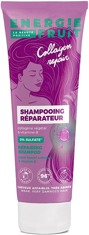 Regenerierendes Shampoo ohne Sulfate - Energie Fruit Plant Based Collagen & Vitamn B Repairing Shampoo — Bild N1