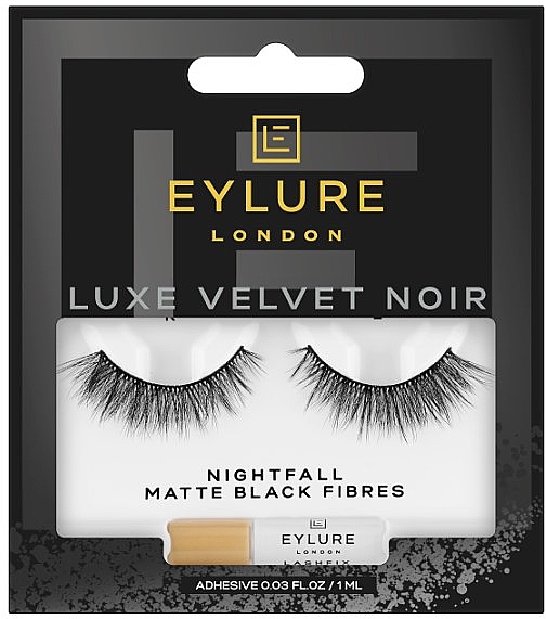 Künstliche Wimpern - Eylure False Eyelashes Luxe Velvet Noir Matte Black Fibres Nightfall — Bild N1