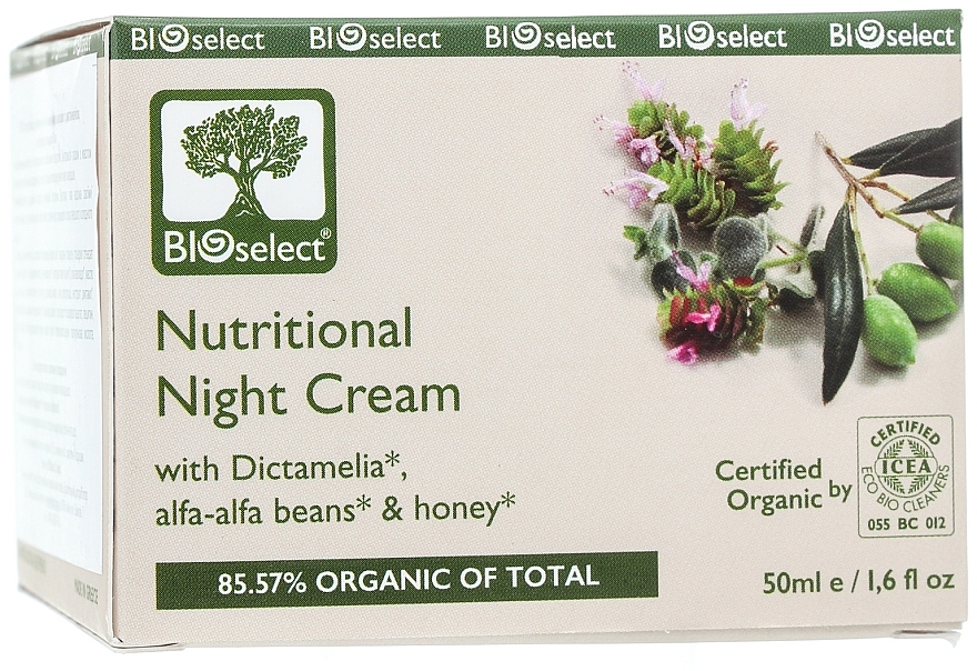 Pflegende Anti-Falten Nachtcreme mit Honig, Avocadoöl und kretischem Oregano - BIOselect Nutritional Night Cream