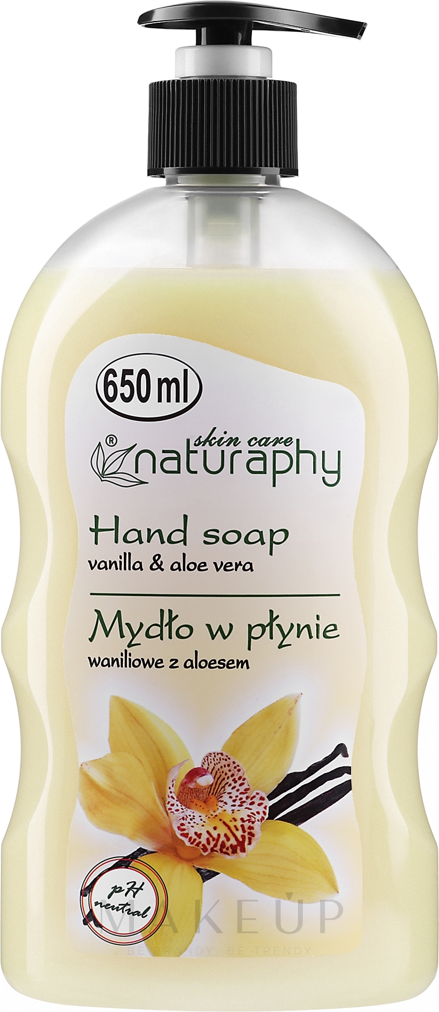 Flüssigseife mit Vanille und Aloe Vera - Naturaphy Hand Soap — Bild 650 ml