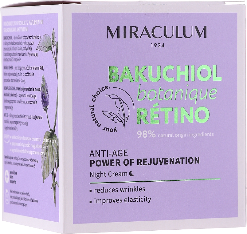 Anti-Aging Nachtcreme mit Vitamin A und E - Miraculum Bakuchiol Botanique Retino Anti-Age Cream