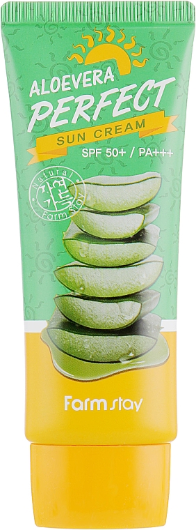 Sonnenschutzcreme mit Aloe SPF50+ - FarmStay Aloevera Perfect Sun Cream SPF50+ PA+++ — Bild N2