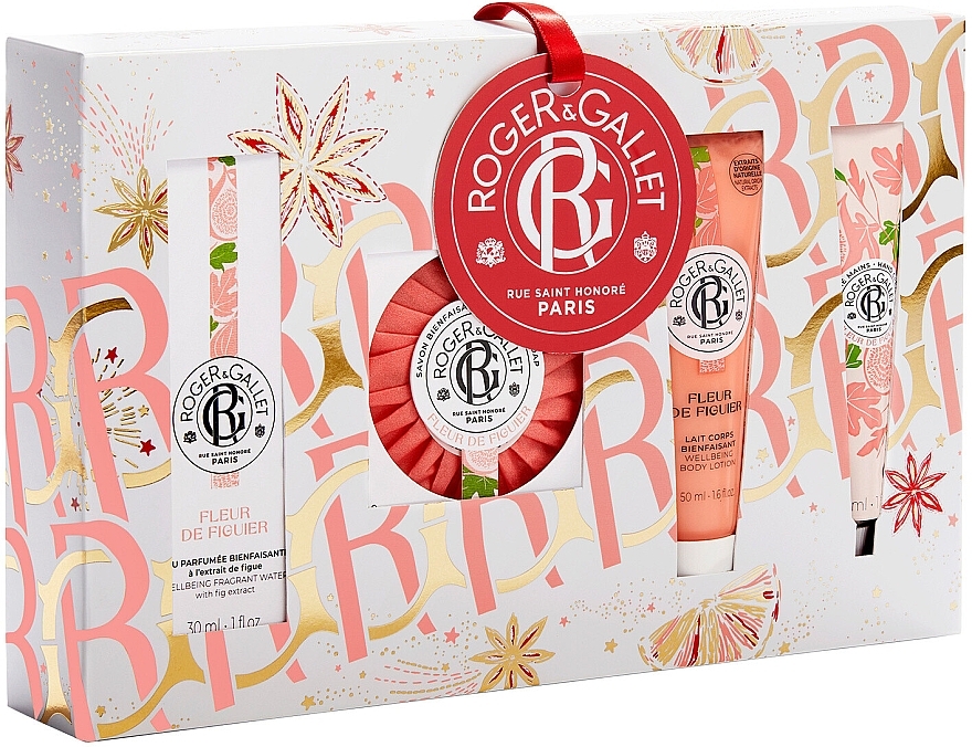 Roger & Gallet Fleur de Figuier Wellbeing - Körperpflegeset (Gesichtswasser 30ml + Seife 100g + Körperlotion 50ml + Handcreme 30ml) — Bild N1