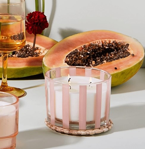 Duftkerze im Glas 3 Dochte - Paddywax Al Fresco Striped Glass Candle Pepper & Plum — Bild N2