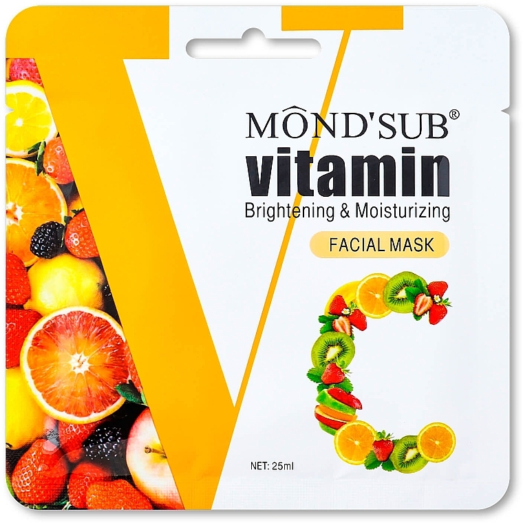 Feuchtigkeitsspendende und erfrischende Maske mit Vitamin C - Mond'Sub Vitamin C Brightening & Moisturizing Facial Mask — Bild N1
