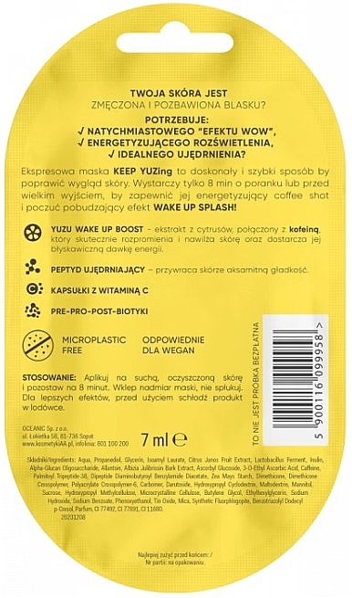 Express-Gesichtsmaske - AA Cosmetics KEEP YUZing  — Bild N2