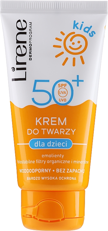 Sonnenschützende Gesichtscreme für Kinder SPF 50+ - Lirene Kids Sun Protection Face Cream SPF 50