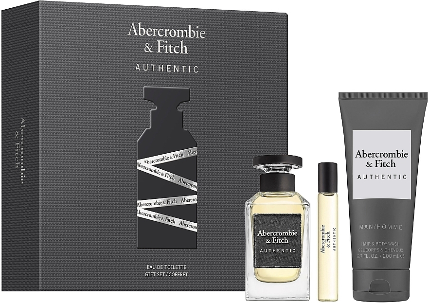 Abercrombie & Fitch Authentic Men  - Set (Eau de Toilette 100ml + Eau de Toilette 15ml + Hand- und Körperwaschgel 200ml) — Bild N1