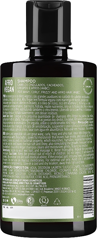 Shampoo für welliges und lockiges Haar - Inoar Afro Vegan Shampoo  — Bild N2