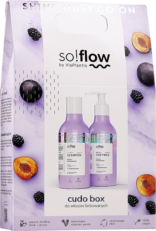 Set für coloriertes Haar - So!Flow by VisPlantis Cudo Box (Shampoo 400ml + Conditioner 400ml) — Bild N1