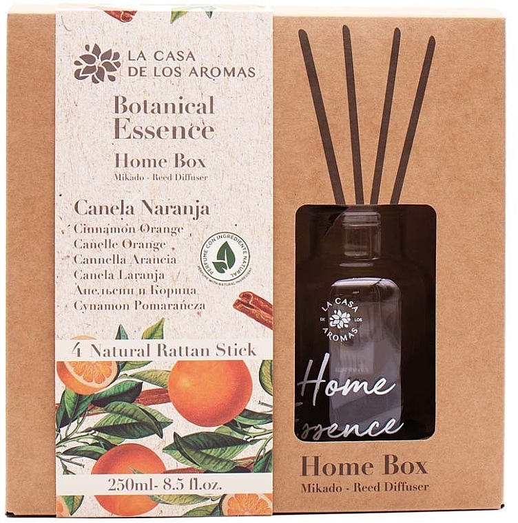 Set Zimt und Orange - La Casa De Los Aromas Reed Diffuser XL Botanical Home Box Cinnamon & Orange  — Bild N1