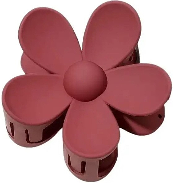 Haarspange SP152BOR, burgunderrote matte Blume, 7x7,5 cm - Ecarla — Bild N1