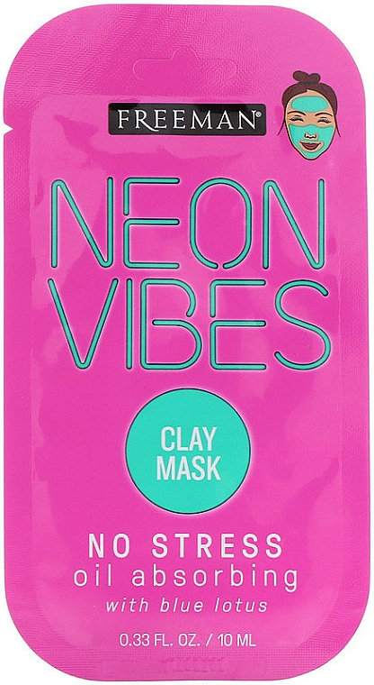 Beruhigende Gesichtsmaske mit blauem Lotus - Freeman Beauty Neon Vibes No Stress Oil Absorbing Clay Mask — Bild N1