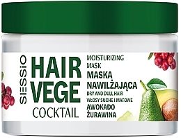Düfte, Parfümerie und Kosmetik Feuchtigkeitsspendende Haarmaske mit Avocado und Cranberry - Sessio Hair Vege Cocktail Moisturizing Mask 