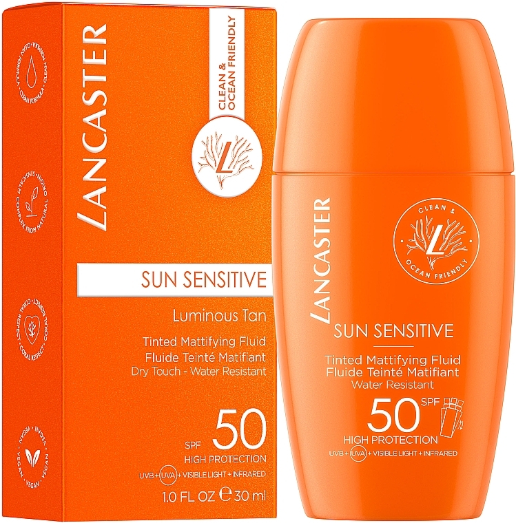 Getöntes und mattierendes Gesichtsfluid - Lancaster Sun Sensitive Tinted Mattifying Fluid SPF50 — Bild N2