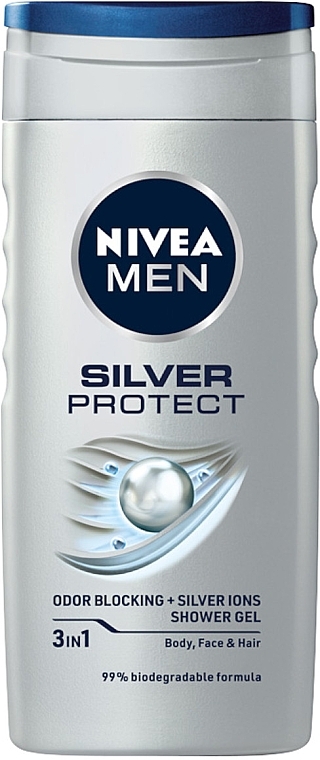 NIVEA MEN Silver Protect (Rasierschaum 200ml + After Shave Balsam 100ml + Deo Roll-on 50ml + Duschgel 250ml) - Körperpflegeset — Bild N7