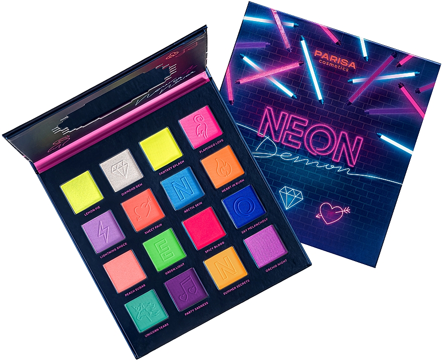 Lidschatten-Palette Neon 16 Farben - Parisa Cosmetics Neon Demon Eyeshadow Palette — Bild N4