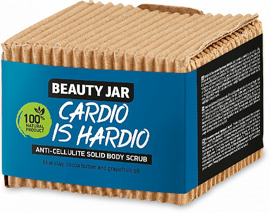 Anti-Cellulite Körperpeeling mit blauem Ton, Kokosbutter und Grapefruitöl - Beauty Jar Cardio Is Hardio Anti-Cellulite Solid Body Scrub
