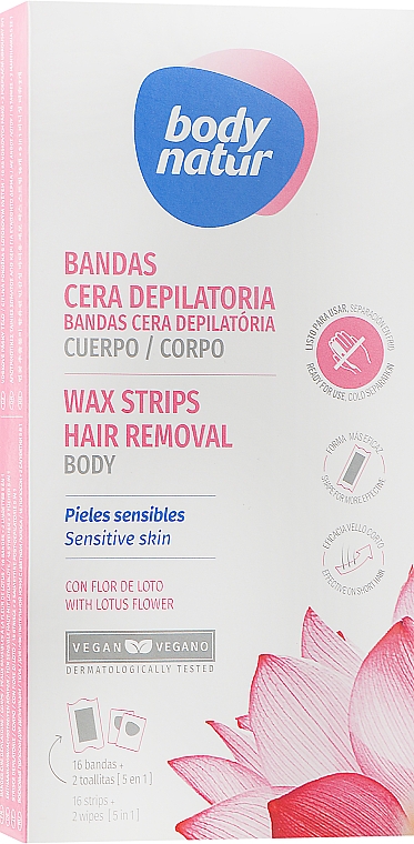 Wachsstreifen für die Körperdepilation - Body Natur Wax Strips for Body Sensitive Skin — Bild N1