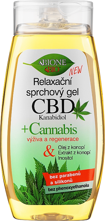 Entspannendes Duschgel mit Cannabisextrakt - Bione Cosmetics CBD Kanabidiol — Bild N1