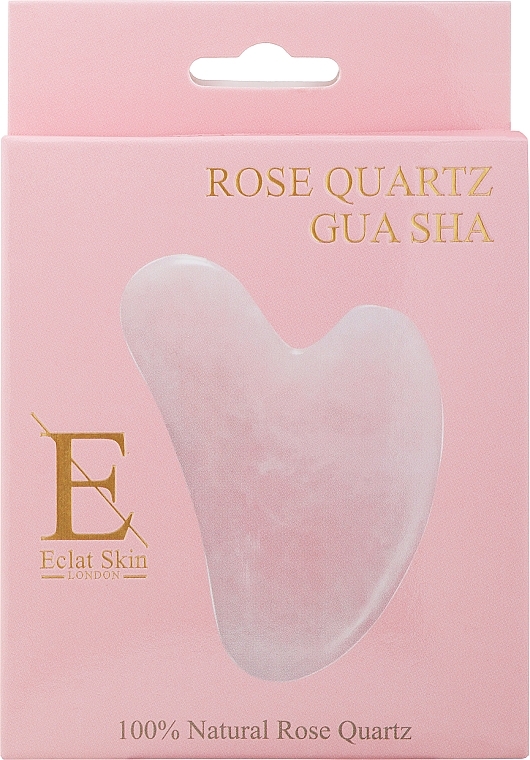 Gua Sha Massageplatte Rosenquarz - Eclat Skin London Rose Quartz Gua Sha  — Bild N2