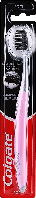 Zahnbürste weich rosa-grau - Colgate Compact Black — Bild N1